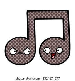 comic book style cartoon of a musical note