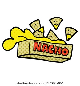 comic book style cartoon nacho box