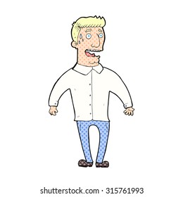 comic book style cartoon nervous man