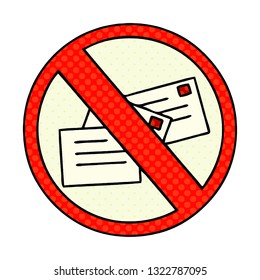 comic book style cartoon of a no post sign