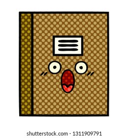 comic book style cartoon of a notebook