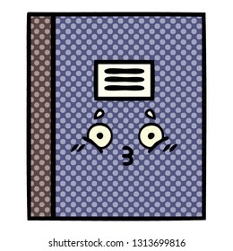comic book style cartoon of a notebook