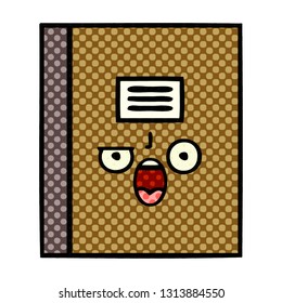 comic book style cartoon of a notebook