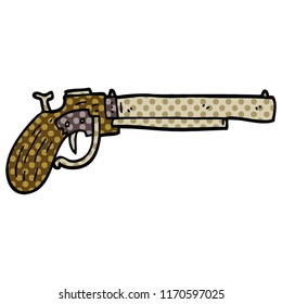 comic book style cartoon old pistol