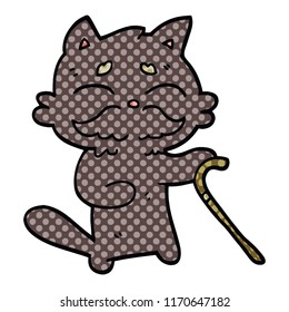 historieta estilo caricatura gato viejo