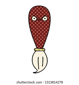 comic book style cartoon of a paint brush