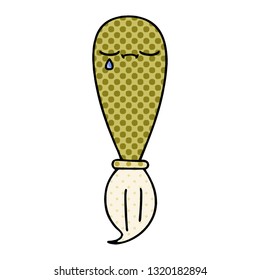 comic book style cartoon of a paint brush