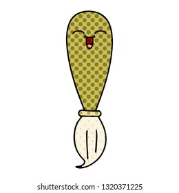 comic book style cartoon of a paint brush