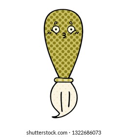 comic book style cartoon of a paint brush