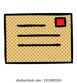 caricatura de un sobre de papel al estilo de un libro de historietas