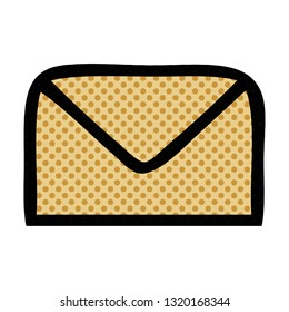 comic book style cartoon of a paper envelope