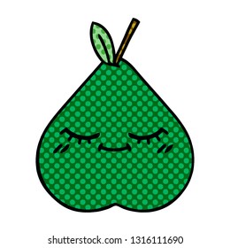 comic book style cartoon of a pear
