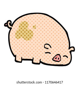 comic book style cartoon pig
