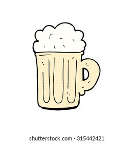 comic book style cartoon pint of beer