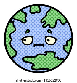 comic book style cartoon of a planet earth