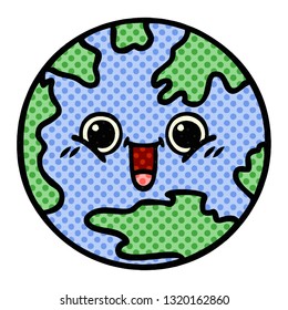 comic book style cartoon of a planet earth