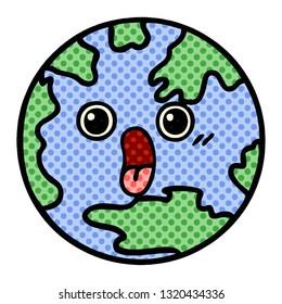 comic book style cartoon of a planet earth