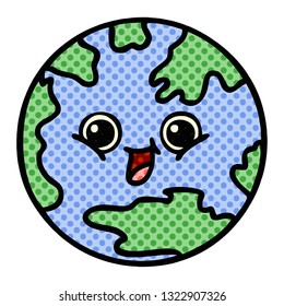comic book style cartoon of a planet earth