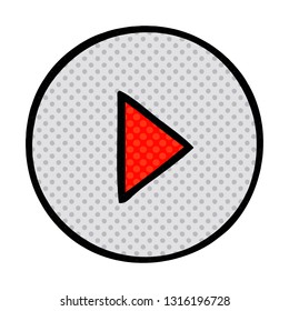 comic book style cartoon of a play button