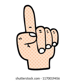 comic book style cartoon pointing hand