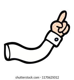 tira cómica de estilo caricatura apuntando brazo