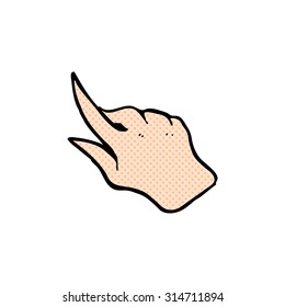 comic book style cartoon pointing hand