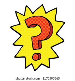 Comic Book Style Cartoon Question Mark