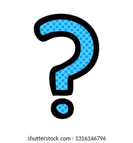 comic book style cartoon of a question mark