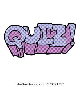 comic book style cartoon quiz symbol