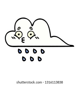 comic book style cartoon of a rain cloud