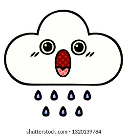 comic book style cartoon of a rain cloud