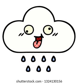 comic book style cartoon of a rain cloud