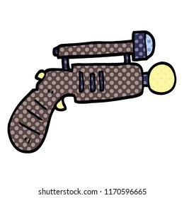 pistola de rayos de dibujos animados estilo libro de historietas