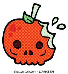comic book style cartoon red poison apple