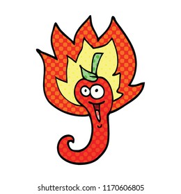 comic book style cartoon red hot chili