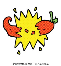 comic book style cartoon red hot chili