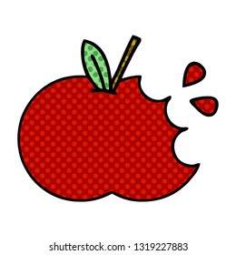 comic book style cartoon of a red apple