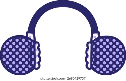 comic book style cartoon of a retro headphone in bright neon color