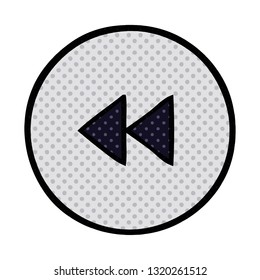 comic book style cartoon of a rewind button