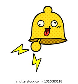 comic book style cartoon of a ringing bell