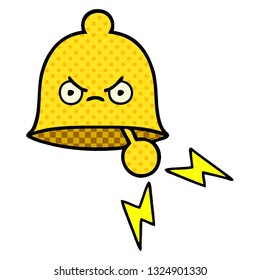 comic book style cartoon of a ringing bell