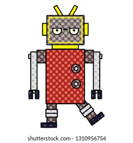 comic book style cartoon of a robot