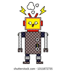 comic book style cartoon of a robot