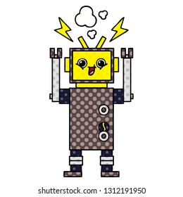 caricatura de un robot al estilo de un libro de historietas