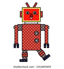 caricatura de un robot al estilo de un libro de historietas
