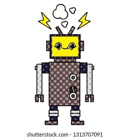 Comicbuch-Cartoon eines Roboters