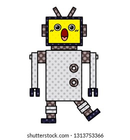 comic book style cartoon of a robot