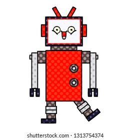 comic book style cartoon of a robot