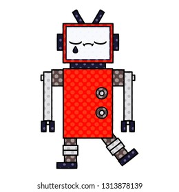comic book style cartoon of a robot