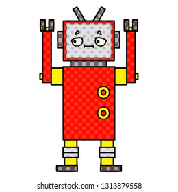 comic book style cartoon of a robot
